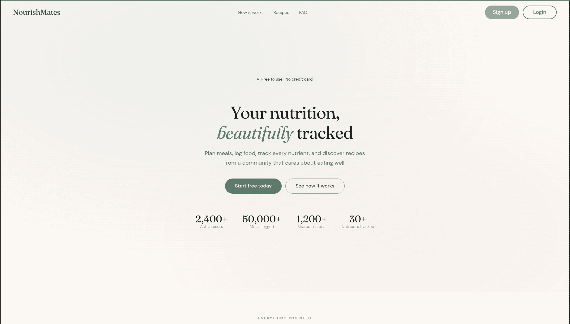 Nourishmates website screenshot