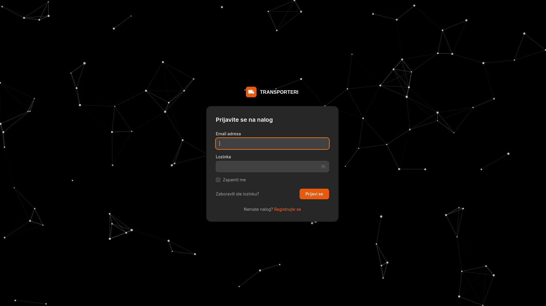 Transporteri website screenshot